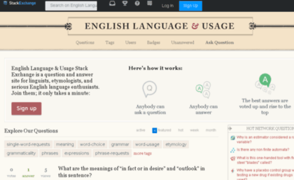 giao dien cua English language and usage Stack Exchange