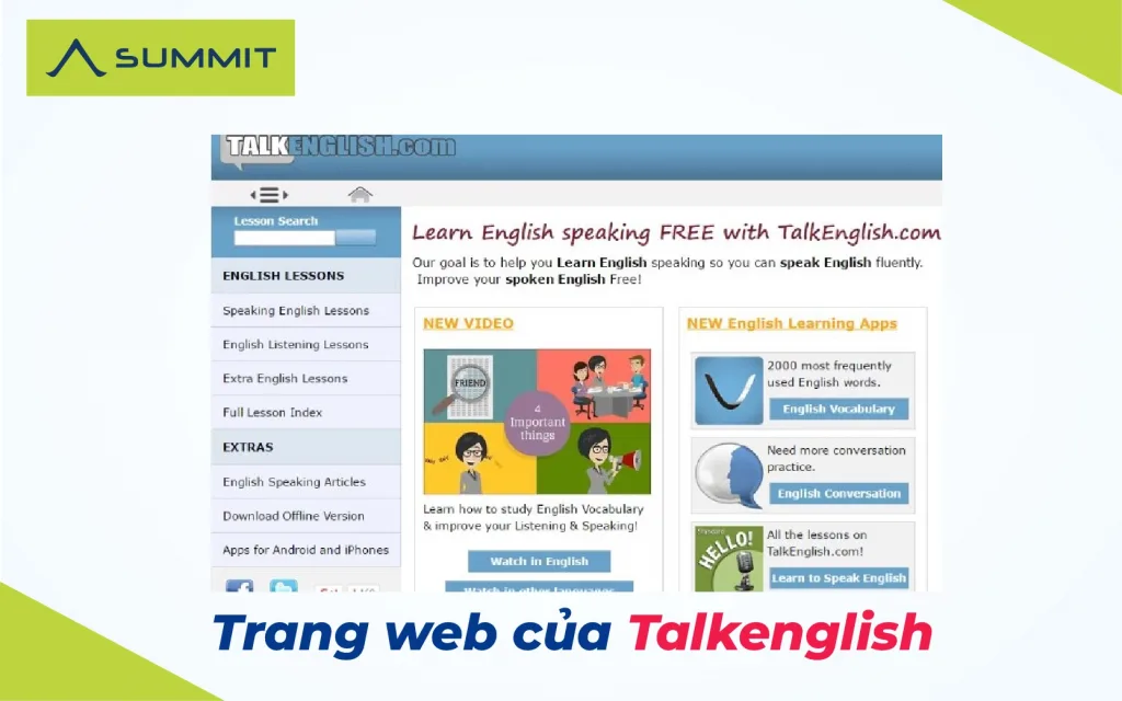 Top 5 Website luyện IELTS Speaking miễn phí tại nhà Talkenglish.com