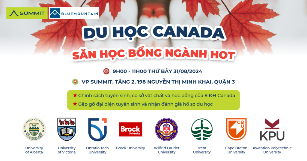 [HCM] 31/08: Du học trường TOP tại Canada cùng Summit & Blue Mountain