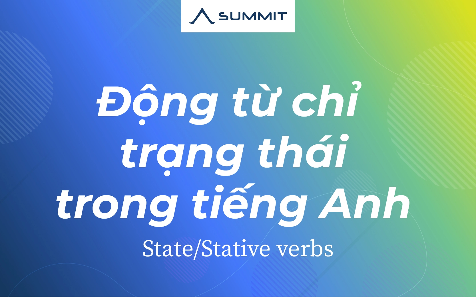 Cách dùng động từ chỉ trạng thái State/Stative verbs