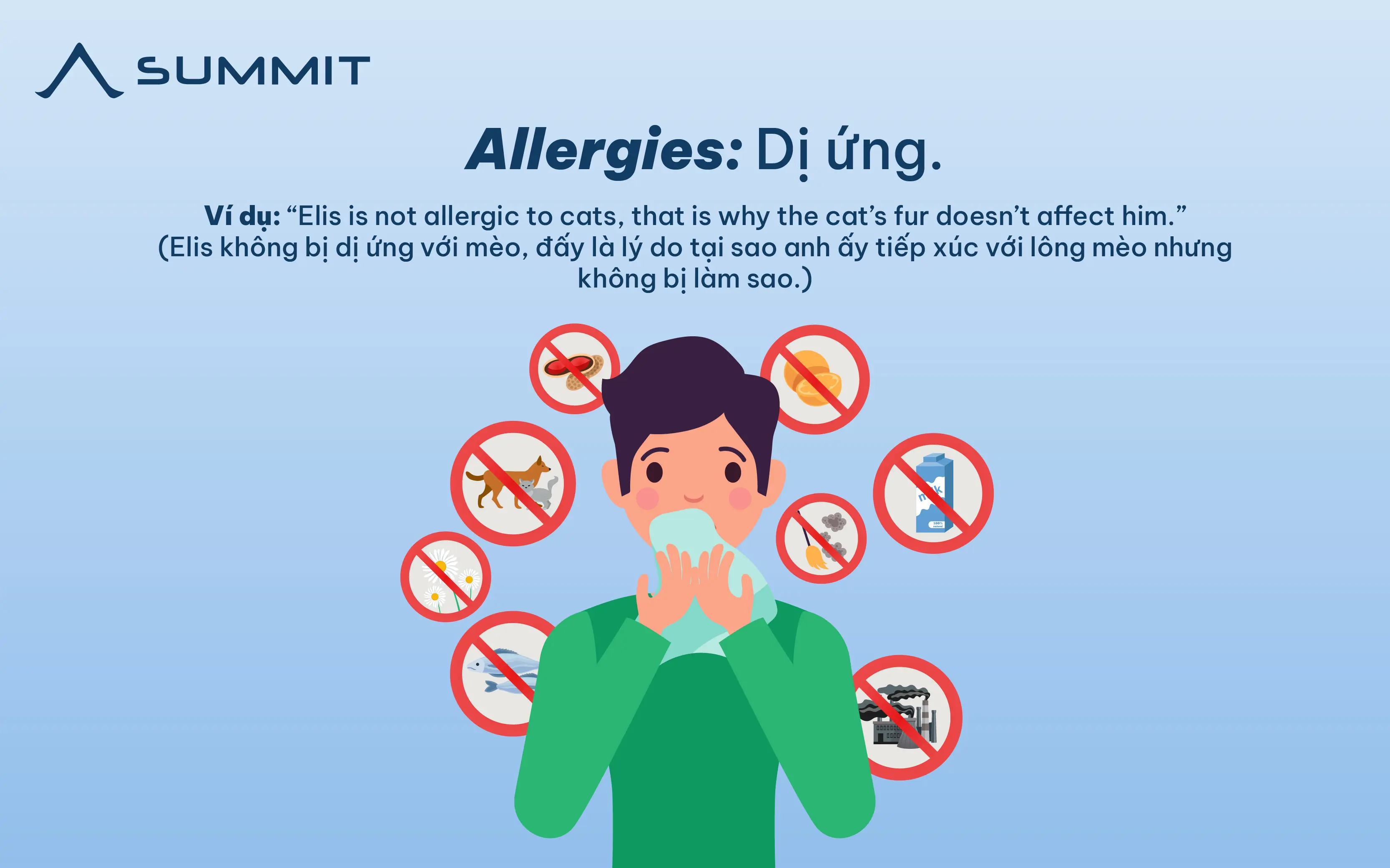 Tổng hợp từ vựng IELTS chủ đề Health hay nhất! - Allergies: Dị ứng