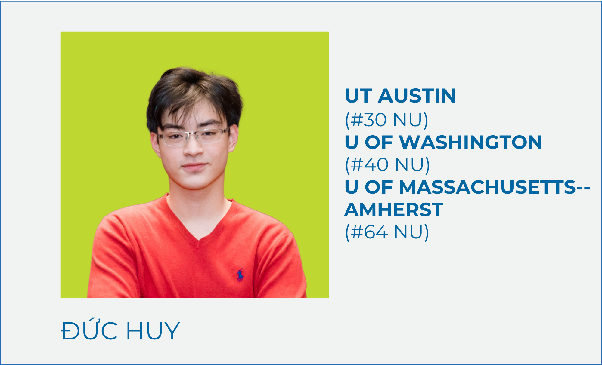 Nguyễn Đức Huy – UT Austin (#30 NU)