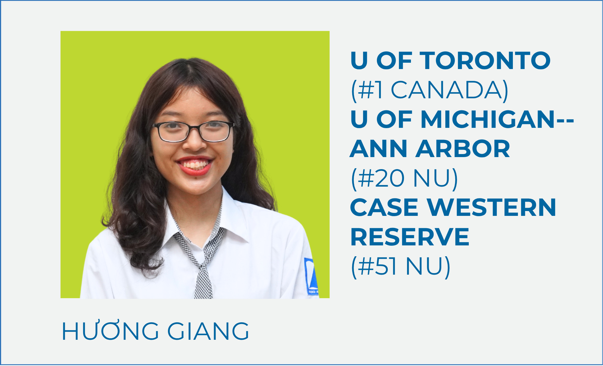 Hương Giang – U of Toronto (#1 Canada)