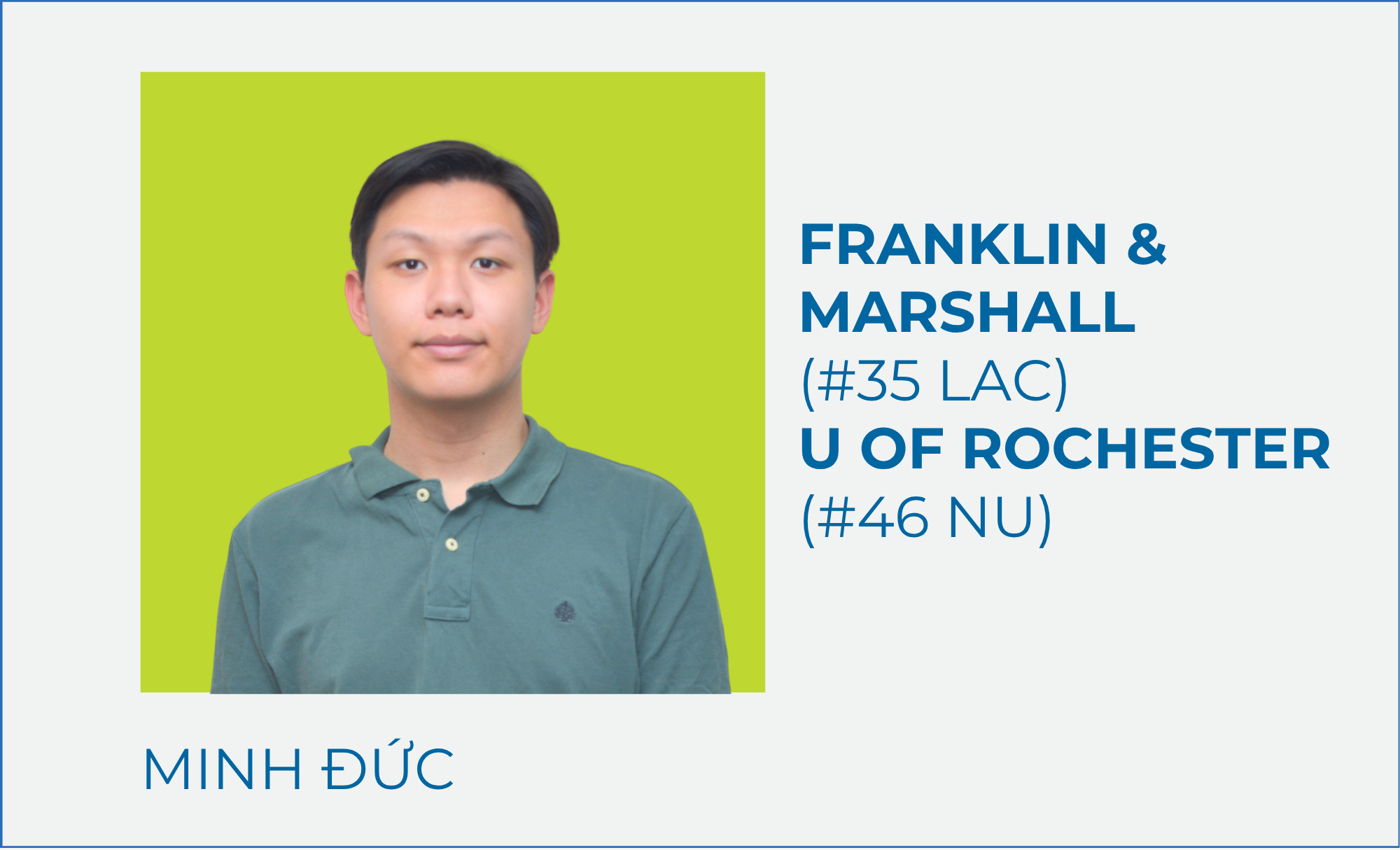 Nguyễn Minh Đức – Franklin & Marshall (#35 LAC, HB ~6 tỷ/4 năm)