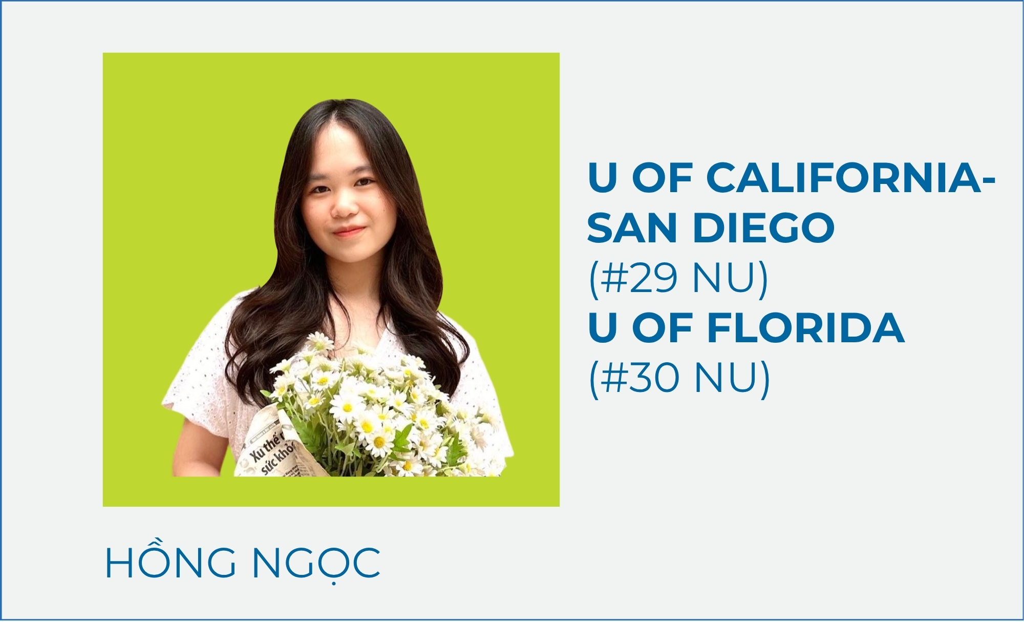Hoàng Lê Hồng Ngọc – U of California-San Diego (#29 NU)