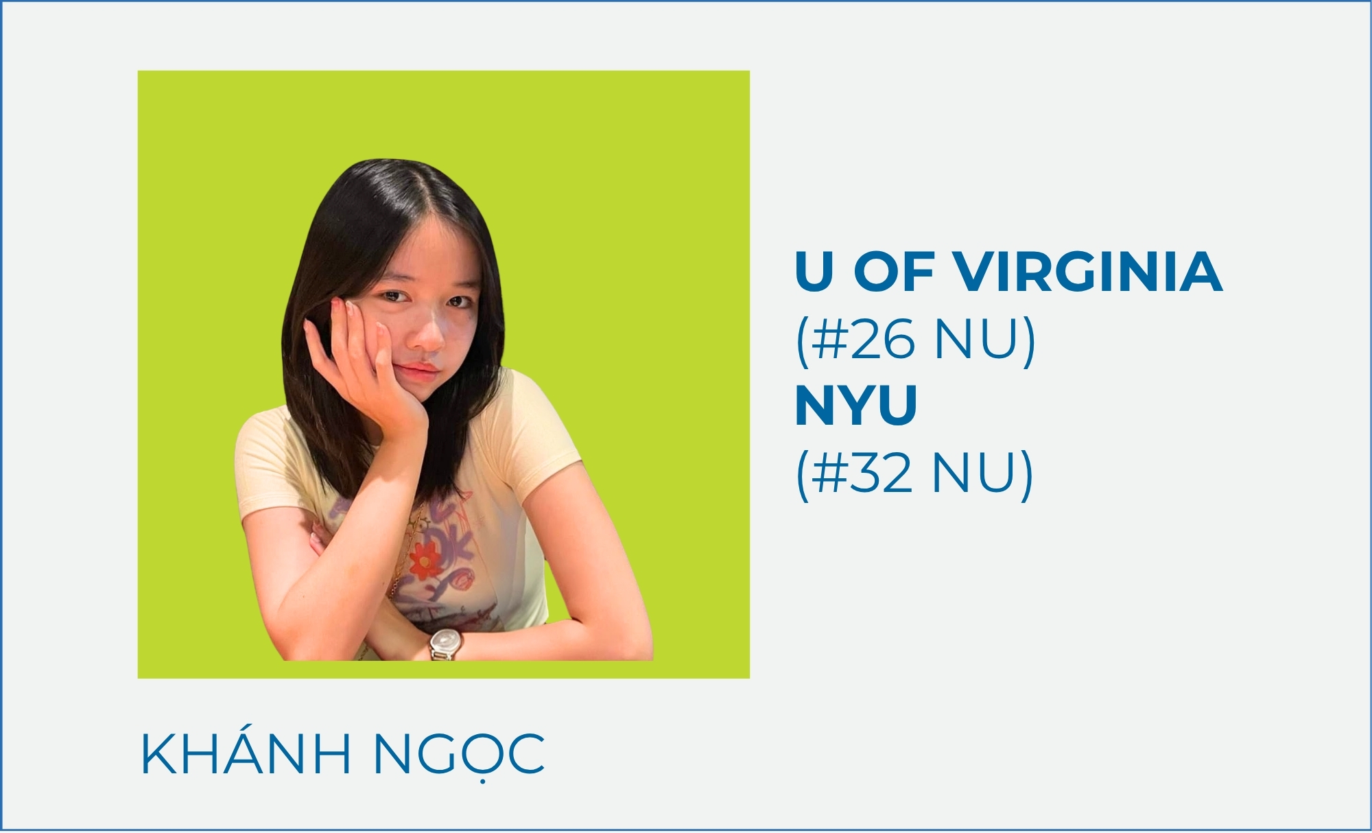 Vũ Nguyễn Khánh Ngọc- U of Virginia (#26 NU)